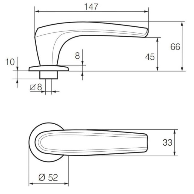 Ручка дверная Abloy Duetto 8/002 Ms/CR (хром) Ручка дверная Abloy Duetto 8/002 Ms/CR (хром)