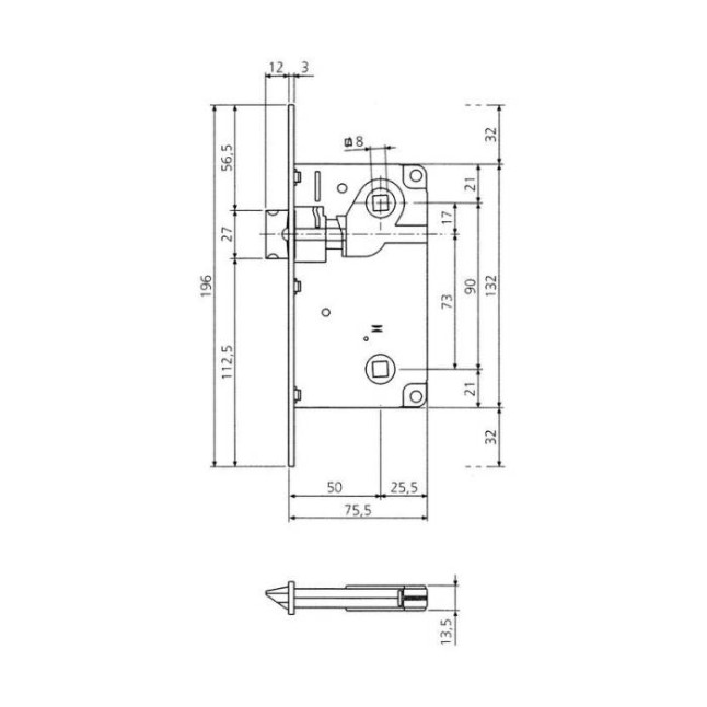 Корпус замка Agb Centro WC B.01013.50.22 антична бронза