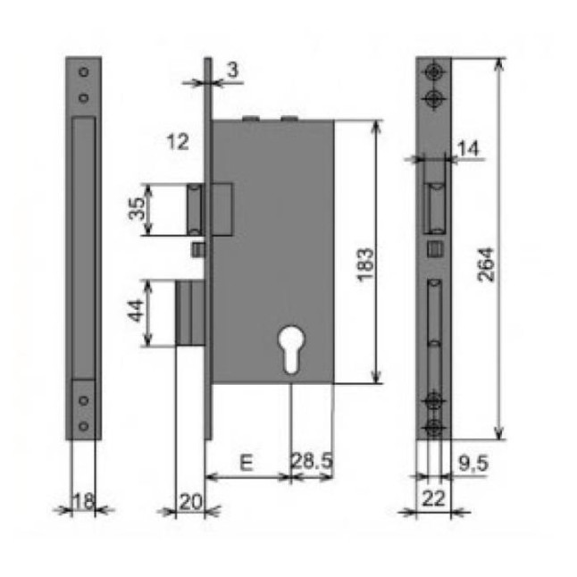 Корпус замка CISA 12011.50.0 Корпус замка CISA 12011.50.0