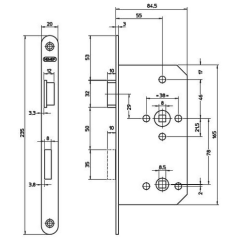 Корпус замка Nemef D147 WC (Right) Корпус замка Nemef D147 WC (Right)