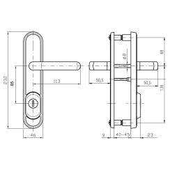 Защитная фурнитура Rostex R4 Decor (85мм) Ti/Mat матовый титан/матовое золото