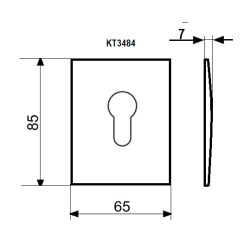 Декоративна накладка Disec KT3484 PZ SQUARE чорний глянсовий
