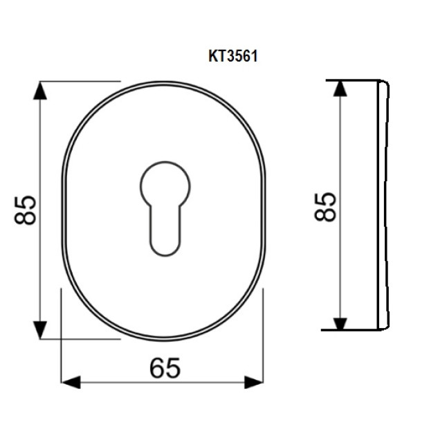 Декоративная накладка Disec KT3561 PZ Oval черный глянцевый