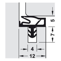 Дверний ущільнювач Hafele Deventer S 6577 ТПЕ темно-коричневий Дверний ущільнювач Hafele Deventer S 6577 ТПЕ темно-коричневий