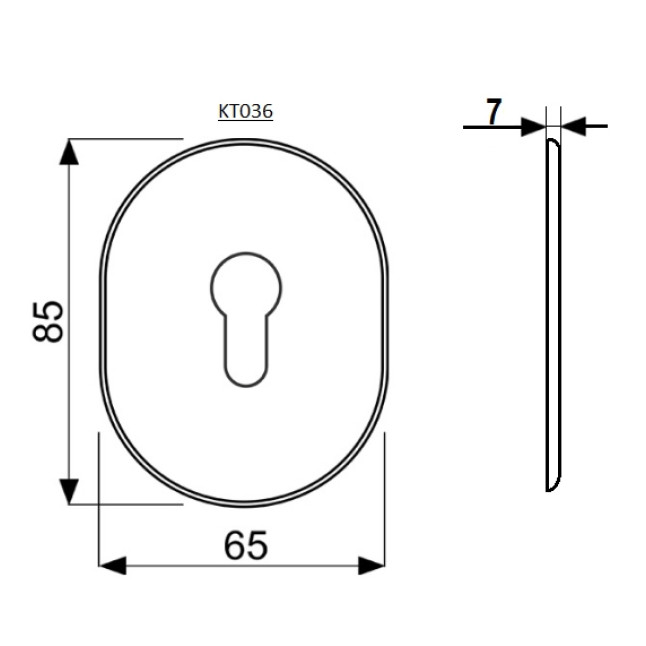 Декоративная накладка Disec KT036 PZ Oval золото