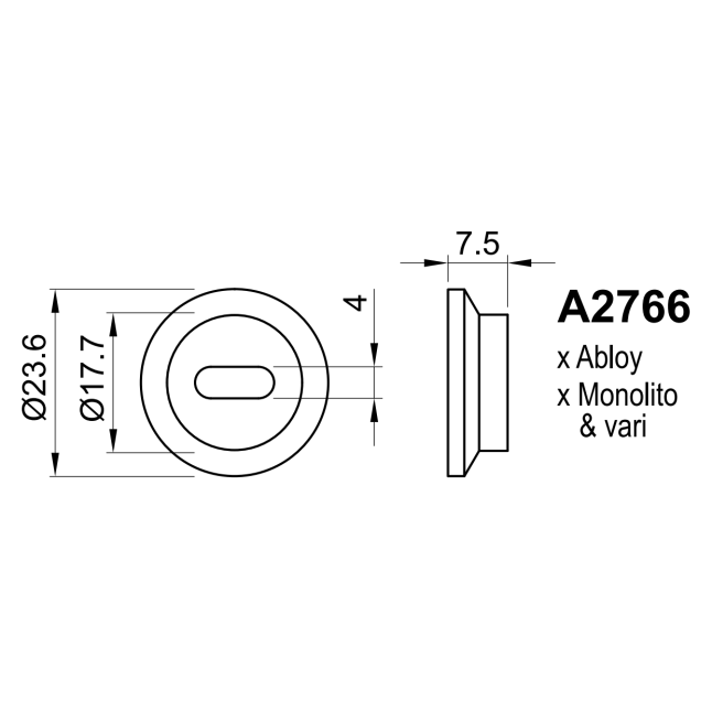 Диск Disec A2766 DIN для броненакладок серии BD