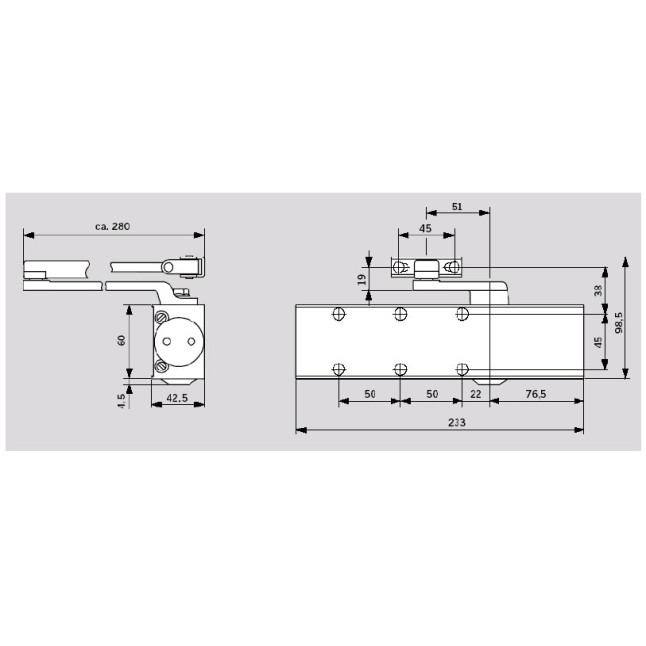 Доводчик дверний Dorma TS73V EN 2/3/4 BC коричневий