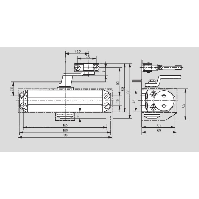 Доводчик дверной Dorma TS77 EN 3 коричневый
