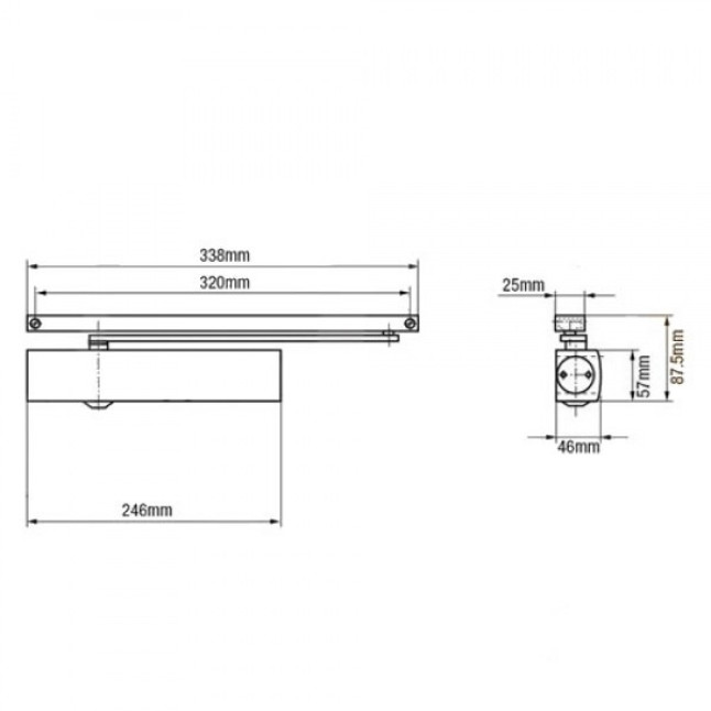 Доводчик дверной Dorma TS90 Impulse EN 3/4 серый Доводчик дверной Dorma TS90 Impulse EN 3/4 серый