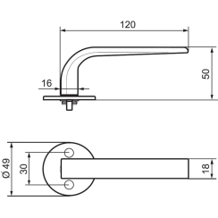 Ручка дверная Abloy Enter 10/001 матовый хром Ручка дверная Abloy Enter 10/001 матовый хром