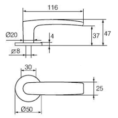 Ручка дверная Abloy Forum 4/007 белая Ручка дверная Abloy Forum 4/007 белая