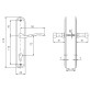 Ручка дверна Rostex Elegant PZ (72мм) матовий хром