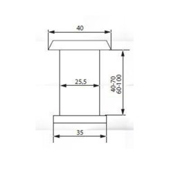 Глазок дверной Siba D26 (40-70 мм) PB латунь полированная Глазок дверной Siba D26 (40-70 мм) PB латунь полированная
