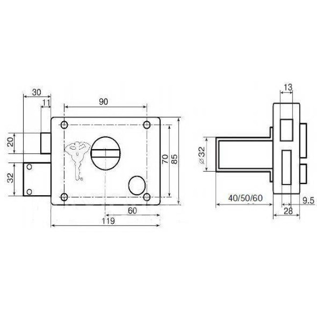 Замок накладний Mul-t-lock HS2 Замок накладний Mul-t-lock HS2