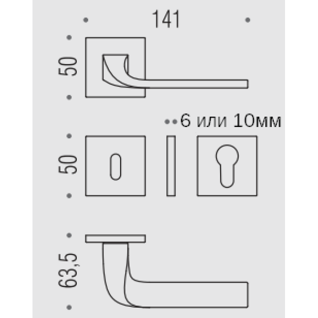 Ручка дверная Colombo Isy BL 11 матовый хром (роза 6мм.) Ручка дверная Colombo Isy BL 11 матовый хром (роза 6мм.)