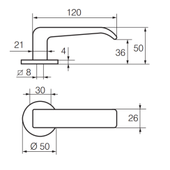 Ручка дверная Abloy Consul 110/007 хром Ручка дверная Abloy Consul 110/007 хром