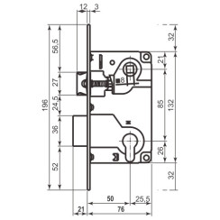 Корпус замка Agb Centro Focus PZ B040255003 латунь Корпус замка Agb Centro Focus PZ B040255003 латунь