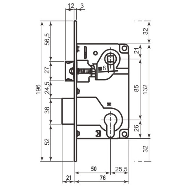 Корпус замка Agb Centro Focus PZ B040255022 античная бронза
