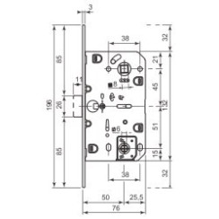 Корпус замка Agb Mediana Polaris XT B06102.50.F9 титан Корпус замка Agb Mediana Polaris XT B06102.50.F9 титан