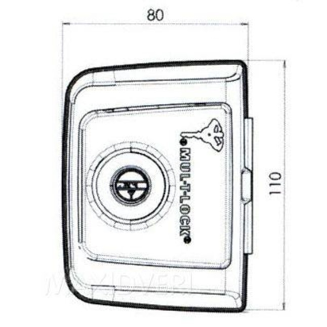 Замок накладной Mul-t-lock Glass Door Lock GDL–100S Classic - для одинарных дверей Замок накладной Mul-t-lock Glass Door Lock GDL–100S Classic - для одинарных дверей