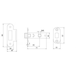 Защелка врезная MVM Linde M-100 AB античная бронза Защелка врезная MVM Linde M-100 AB античная бронза