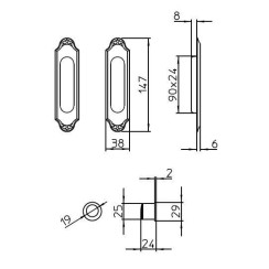 Ручка для раздвижных дверей Mandelli 1028 - MBR мат.бронза Ручка для раздвижных дверей Mandelli 1028 - MBR мат.бронза