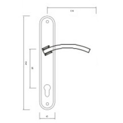 Ручка дверная Siba Assos A353 22 07 (межцентр 85 мм) мат.никель/хром Ручка дверная Siba Assos A353 22 07 (межцентр 85 мм) мат.никель/хром