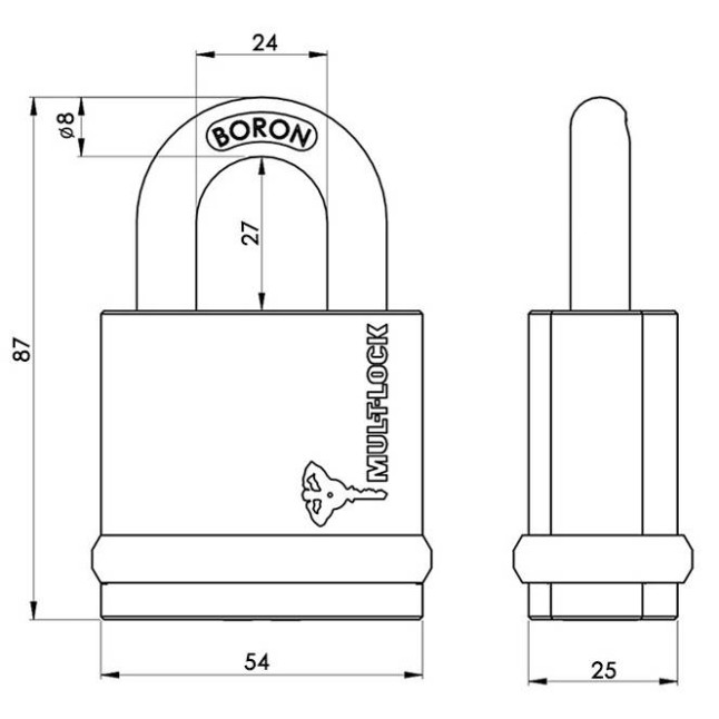 Замок навесной Mul-t-lock NE8G Classic 064 3DND Замок навесной Mul-t-lock NE8G Classic 064 3DND