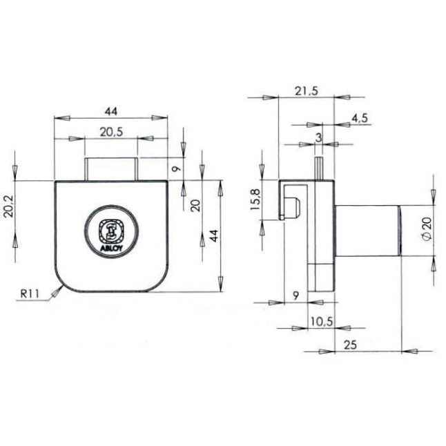 Замок для оборудования Abloy Sentry OF 232 Замок для оборудования Abloy Sentry OF 232