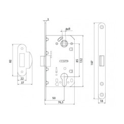 Корпус замка MVM Linde P-2056C SB матова латунь Корпус замка MVM Linde P-2056C SB матова латунь