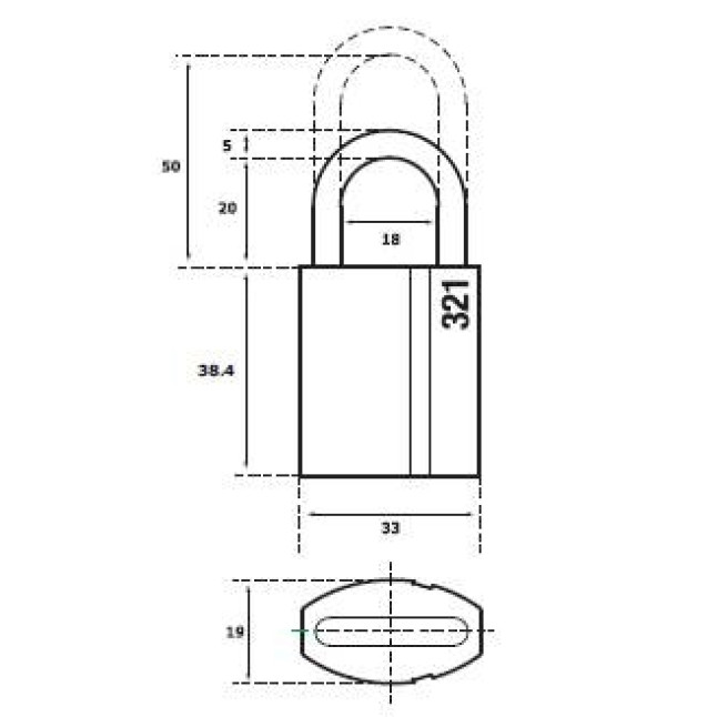 Замок навісний Abloy Protec PL 321/20 NA77FF Замок навісний Abloy Protec PL 321/20 NA77FF