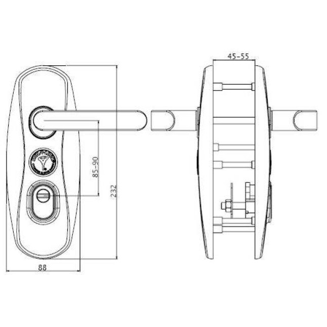 Захисна фурнітура Mul-t-lock Platinum mov-mov хром