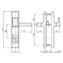 Защитная фурнитура Rostex R1 Office (85мм) Ti/Sat сатинированное золото