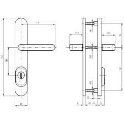 Защитная фурнитура Rostex R1 RX (90мм) Ti золото