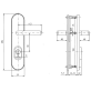 Защитная фурнитура Rostex R1 Universal (90мм) Cr/Mat матовый хром