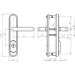 Защитная фурнитура Rostex R4 Decor (72мм) Ti/Sat сатин титан
