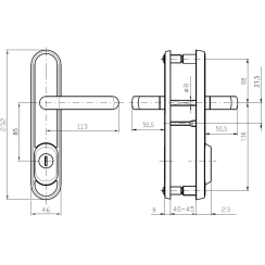 Защитная фурнитура Rostex R4 Decor (85мм) Ti/Sat сатин титан