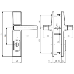 Защитная фурнитура Rostex R4 Office (90мм) Ti/Sat сатинированное золото