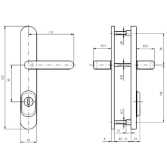 Защитная фурнитура Rostex R4 RX (85мм) Cr/Mat нержавеющая сталь