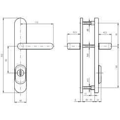 Защитная фурнитура Rostex R4 RX (90мм) Cr/Mat нержавеющая сталь