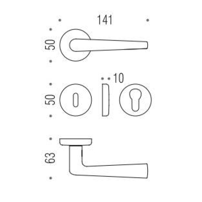 Ручка дверная Colombo Robotre CD 91 матовый хром Ручка дверная Colombo Robotre CD 91 матовый хром