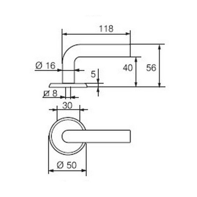 Ручка дверна Abloy Persto 3-16S / 007 золото