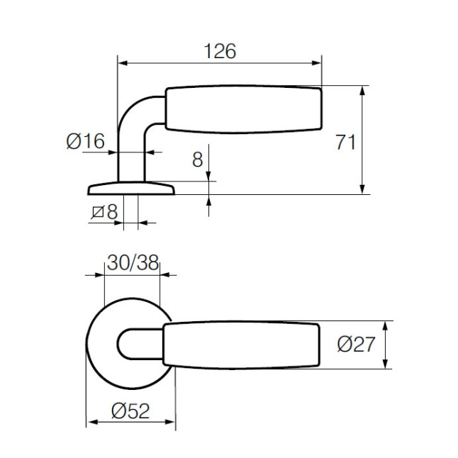 Ручка дверная Abloy Villa 11/007 FIN золото Ручка дверная Abloy Villa 11/007 FIN золото