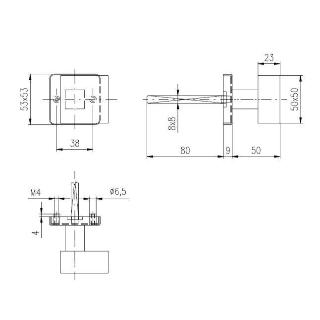 Ручка дверна Rostex Design H53 fix матова нержавіюча сталь