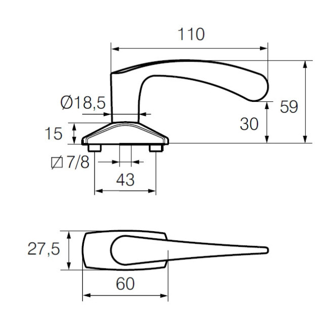 Ручка віконна Abloy DH39 Plate білий