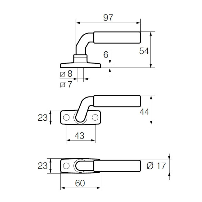 Ручка віконна Abloy DH42 Plate хром Ручка віконна Abloy DH42 Plate хром