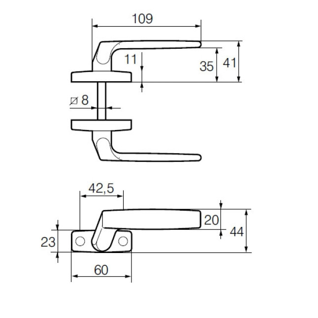 Ручка віконна Abloy DH83 ROUND матова латунь Ручка віконна Abloy DH83 ROUND матова латунь