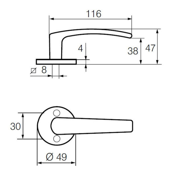 Ручка дверна Abloy Polarita 16/001 хром