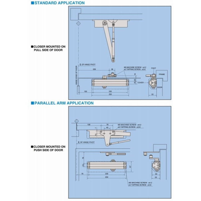 Доводчик дверний Ryobi DS-2055P Білий