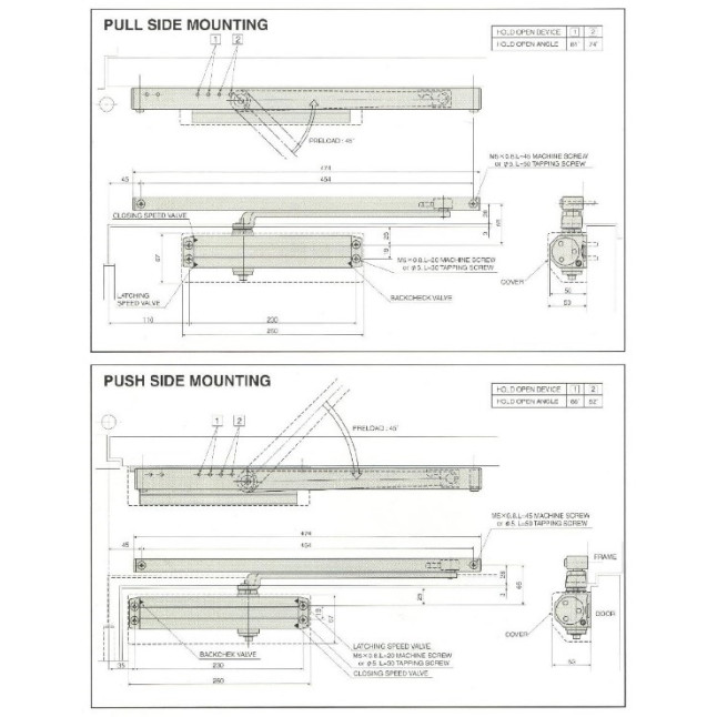 Доводчик дверний Ryobi DS-2055V Сріблястий